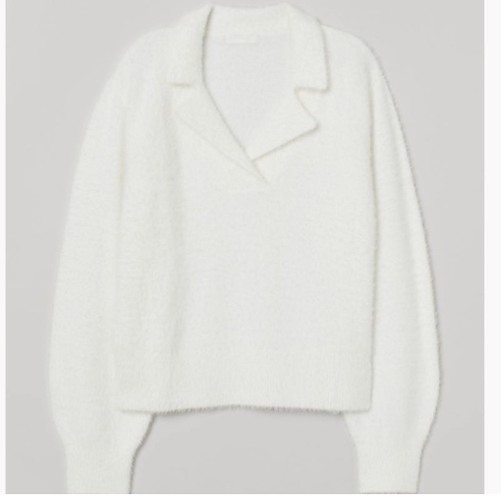 H&M White Cowl Neck Sweater